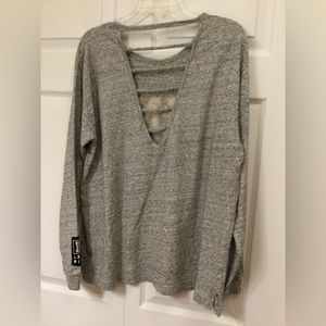 EUC Victoria Secret Pink top with open v-neck back, large